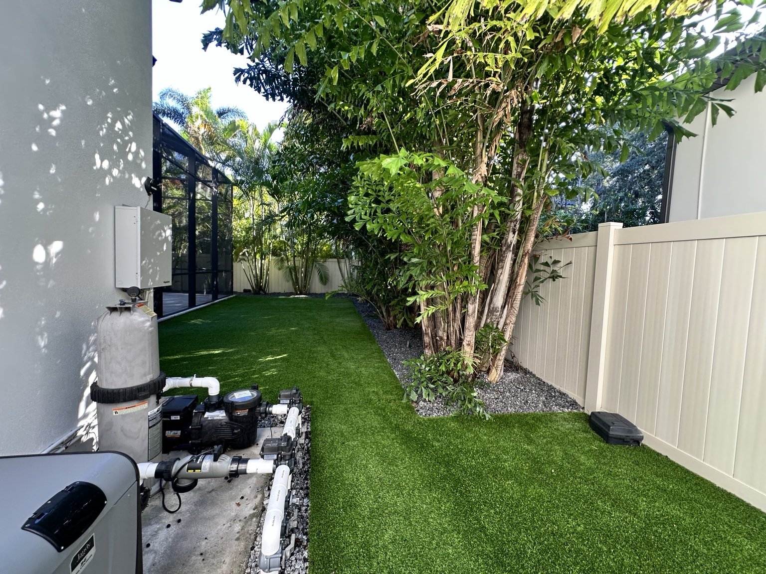 Artificial turf backyard project